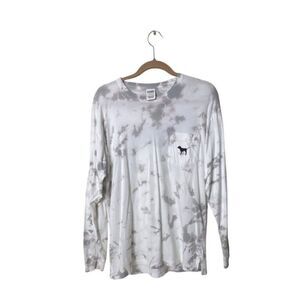 PINK Victorias Secret Long Sleeve Tie-Dye Shirt With Dog Logo